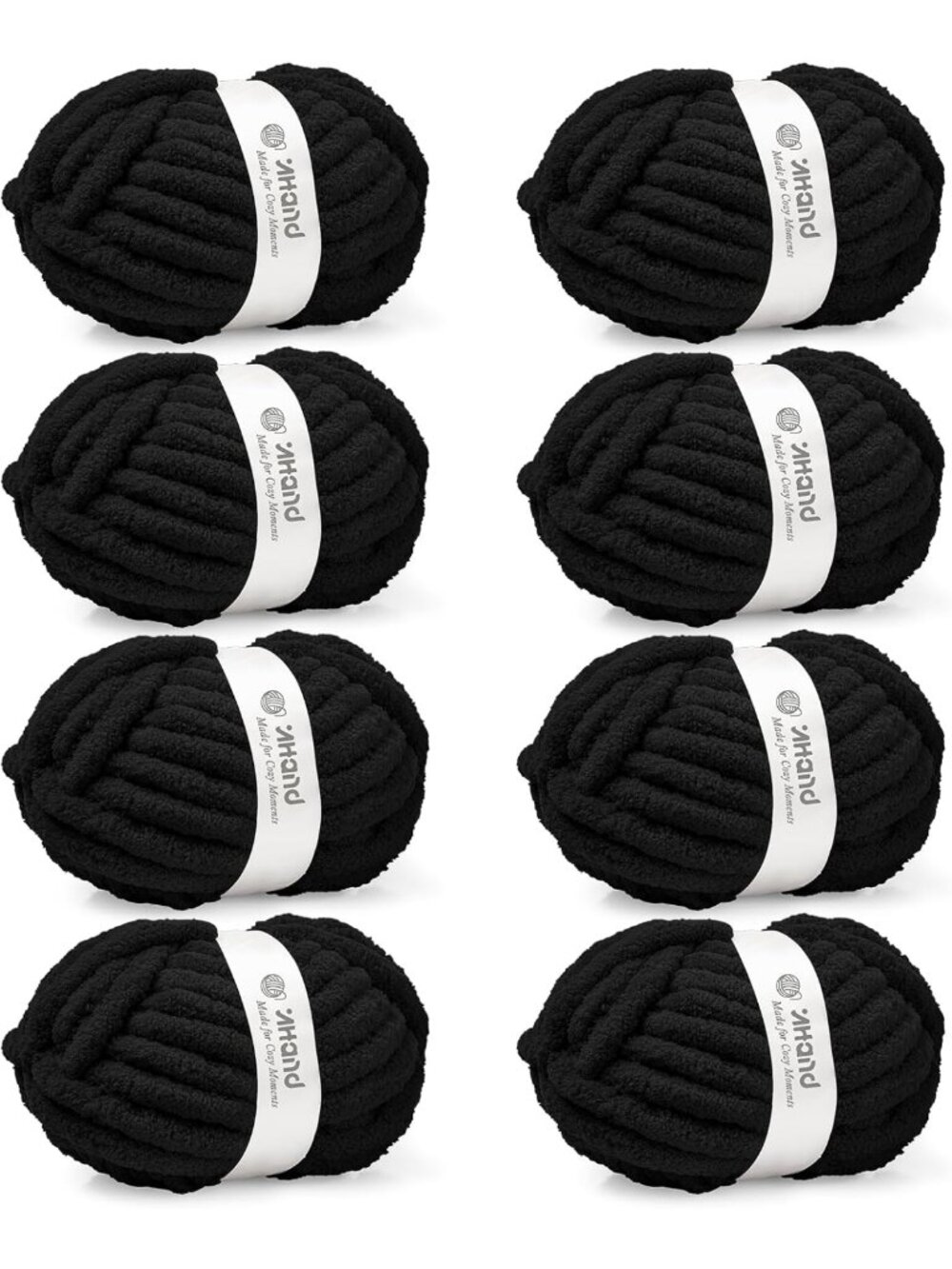 Chunky Chenille Yarn for Hand Knitting & Crocheting, Soft Fluffy Blanket Yarn, 8